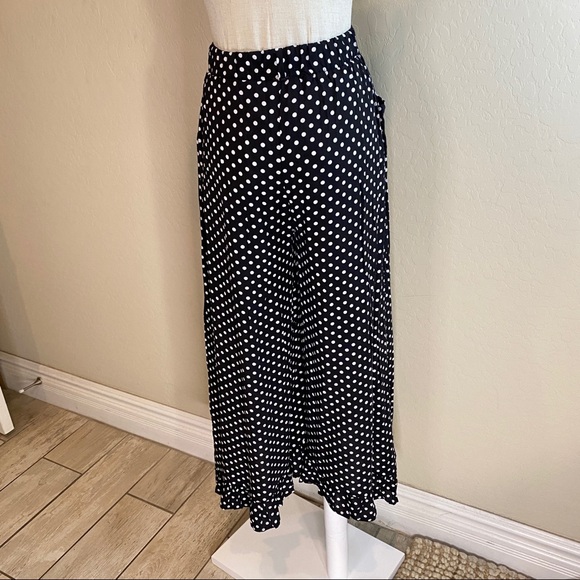 NWT BOHO SOUL Polka-Dot Ankle Ruffle Pants (S) - Picture 5 of 14